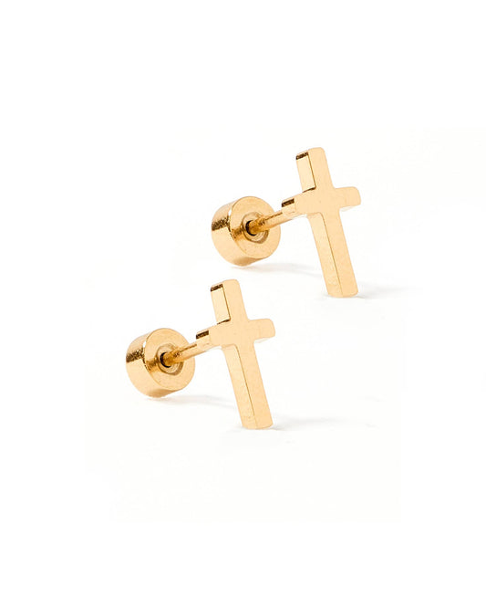 Screwback Stud Earrings - Catherine Cross - Magpies Paducah