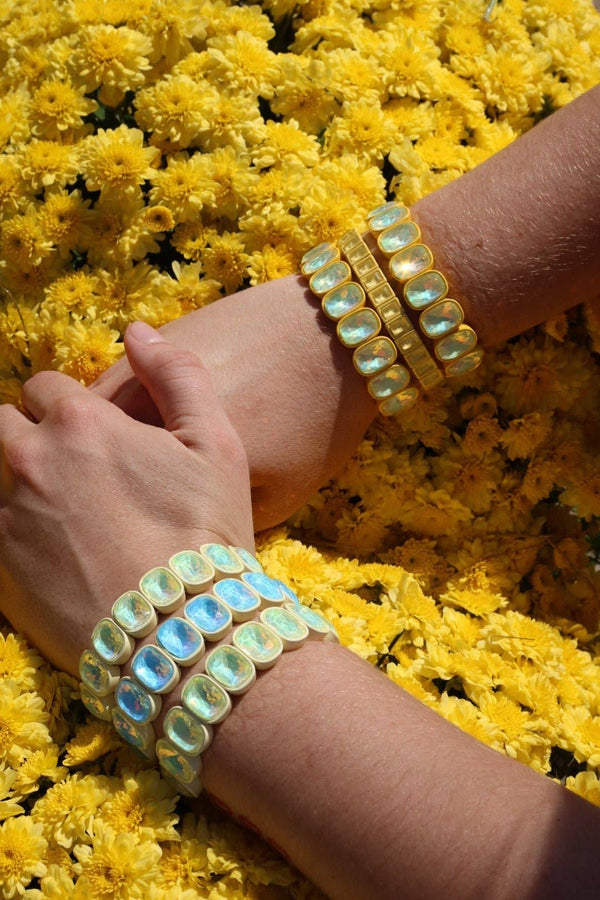 Candy Gem Oval Bracelet, Pastel Yellow