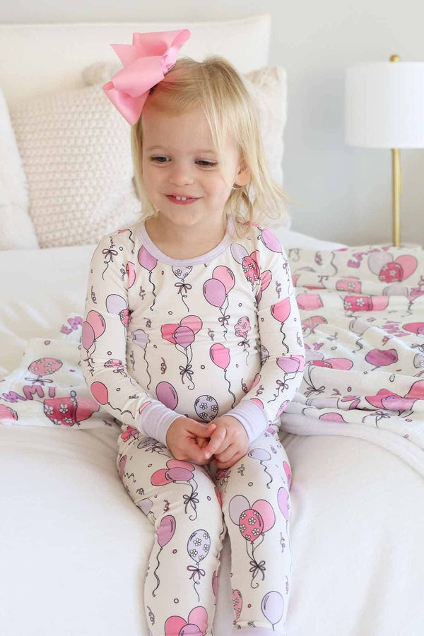 Party Time Two Piece Pajama Set, Pink
