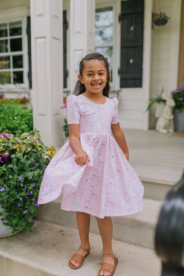 Puff Dress in Dreamy Unicorn - Magpies Paducah