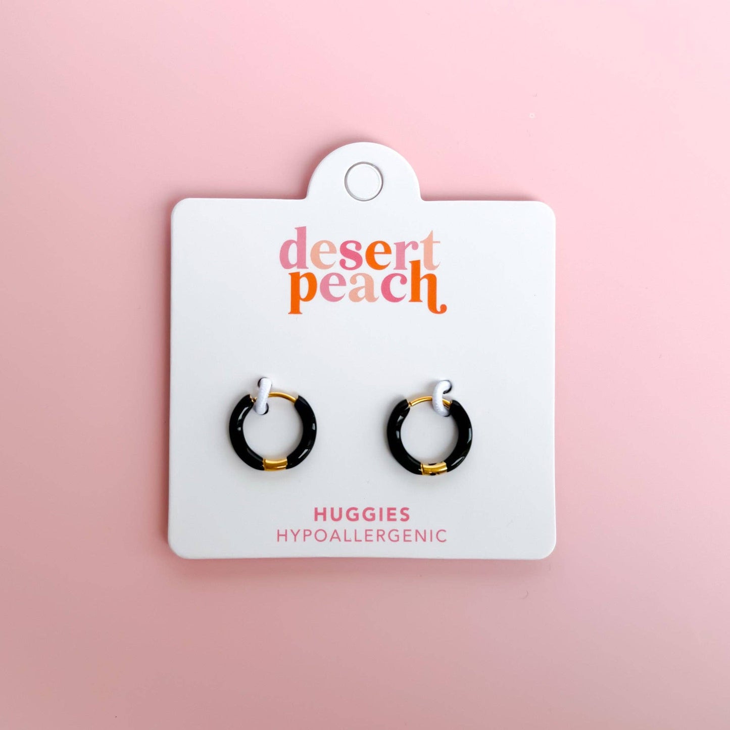 Black Huggie Hoops