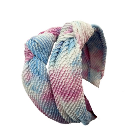 Crinkle Knot Headband, Purple Tye-Dye - Magpies Paducah