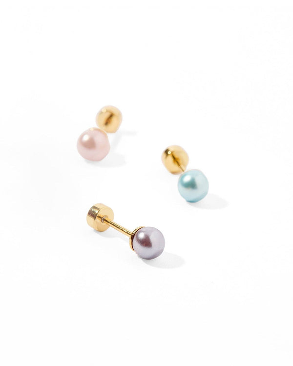 Screwback Stud Earrings - Payton Pearl Pink 5mm - Magpies Paducah