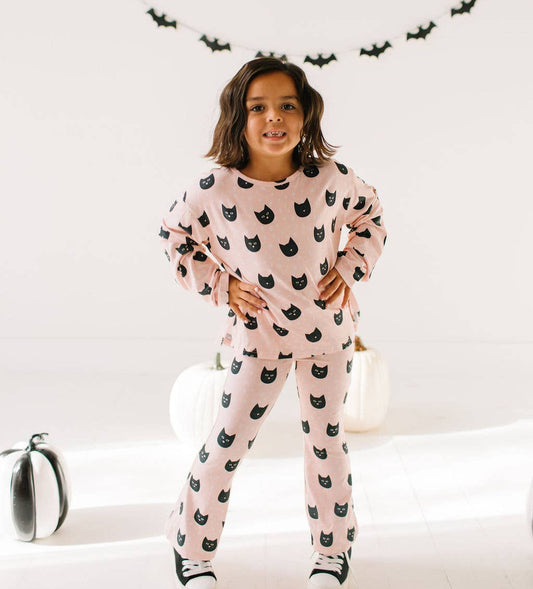 Lounge Wear Set in Black Cat
