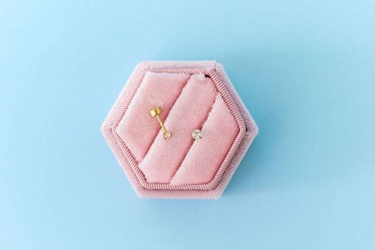 White Stud Earrings