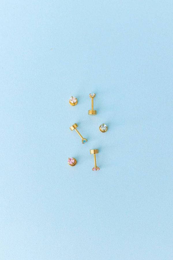White Stud Earrings
