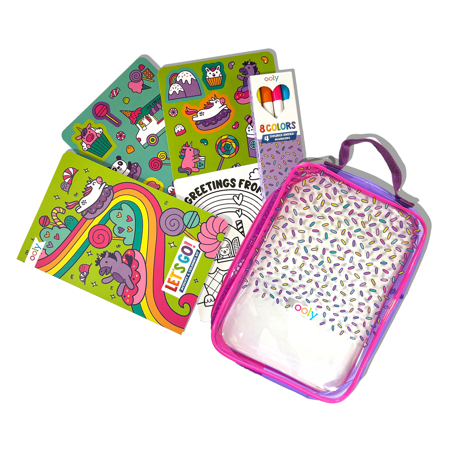 Let's Go!: Activity & Coloring Kit, Unicorn Candy Town - Magpies Paducah