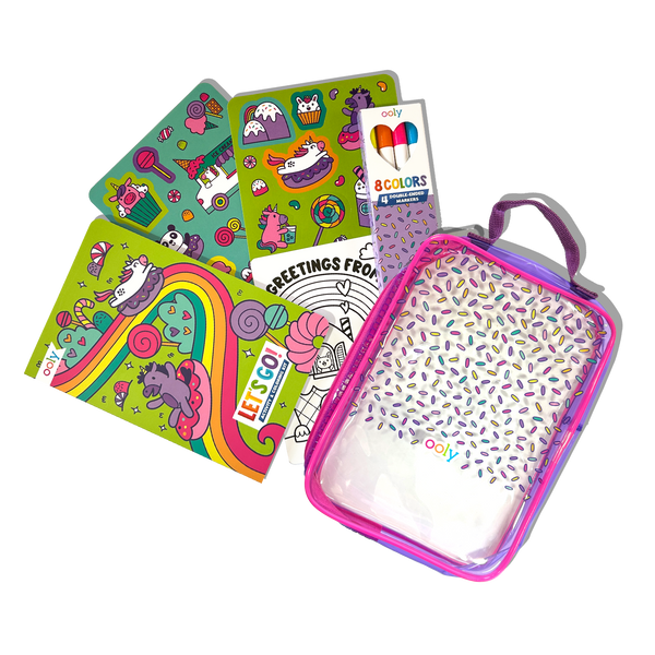Let's Go!: Activity & Coloring Kit, Unicorn Candy Town - Magpies Paducah