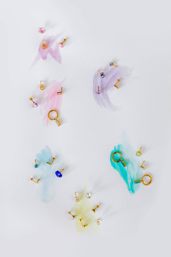 Screwback Stud Earrings Lux - Candy Flower Lilac - Magpies Paducah