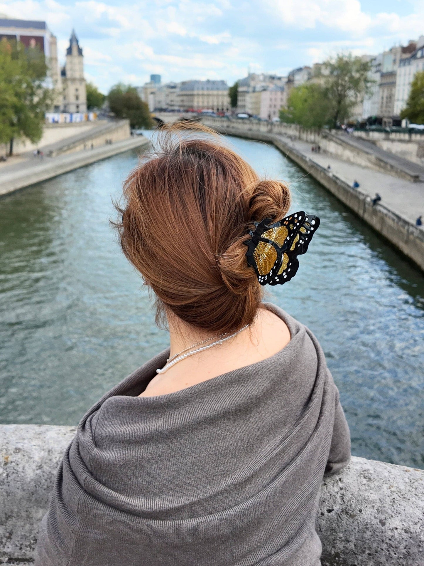 Hand-painted Limited Edition Monarch Butterfly Claw Hair Clip | Eco-Friendly