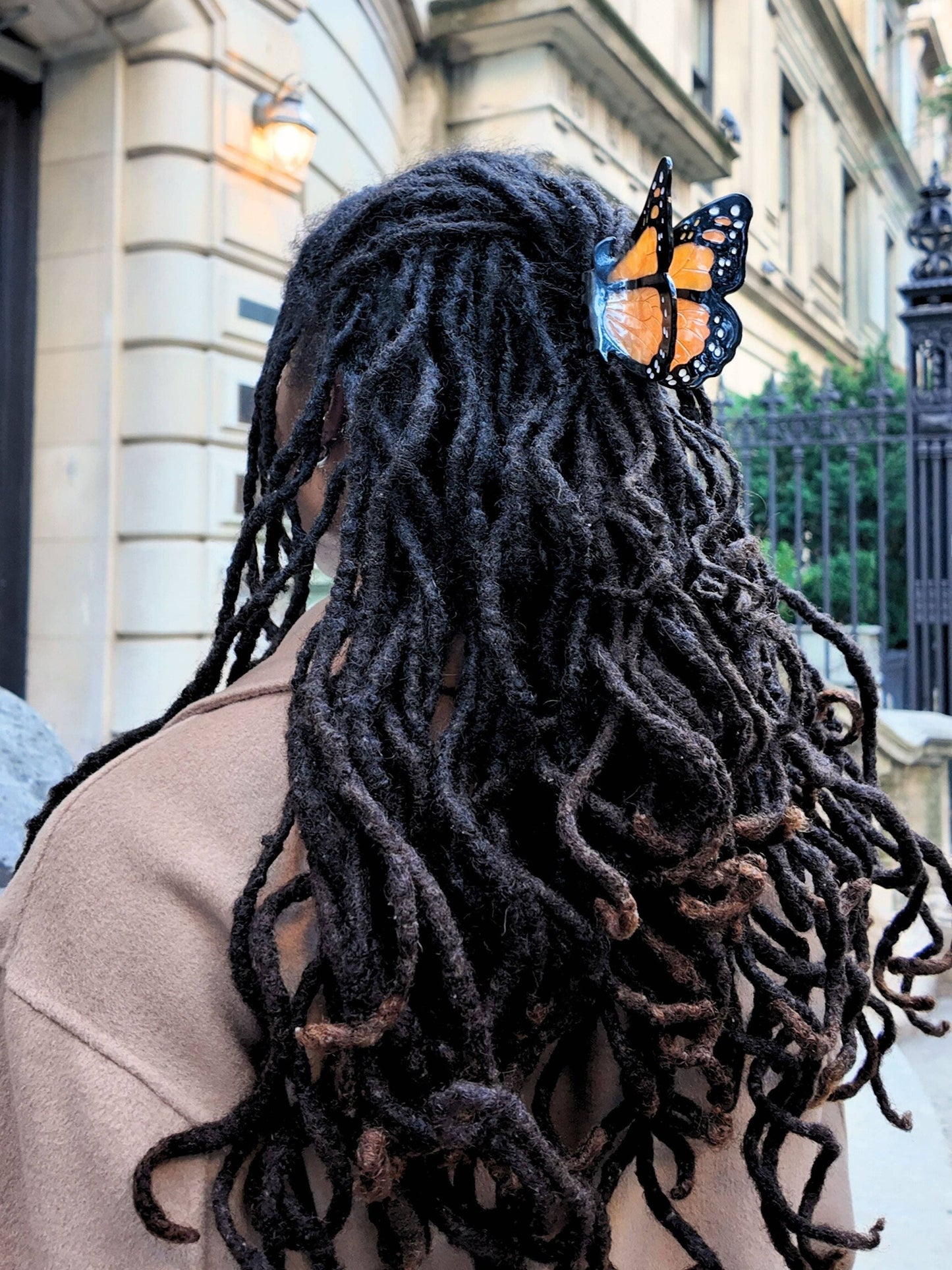 Hand-painted Monarch Butterfly Claw Hair Clip | Eco-Friendly