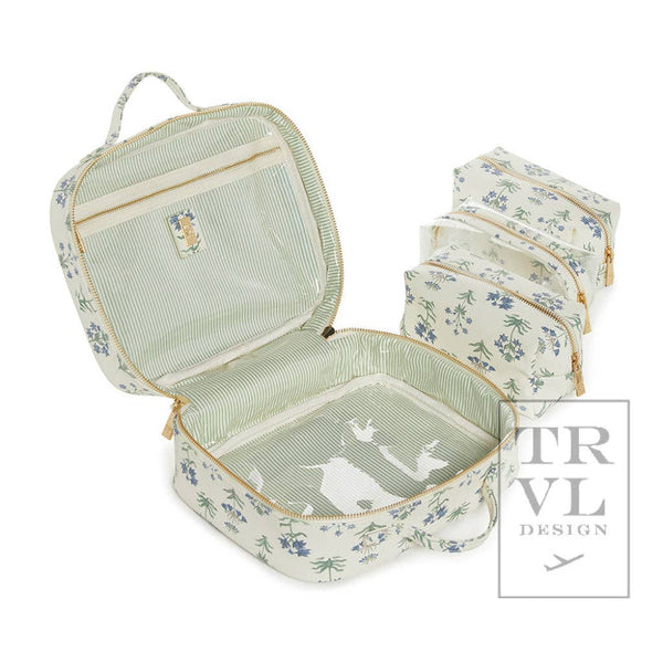 Luxe Cosmetic Toiletry Case, Provence w/ Green
