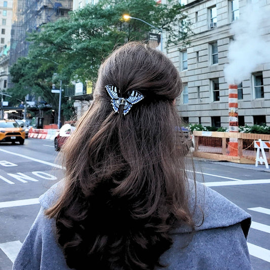 Hand-Painted Mini Swallowtail Butterfly Claw Hair Clip