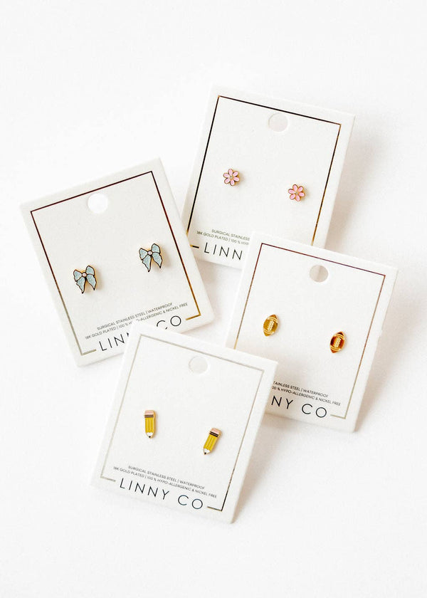 Screwback Stud Earrings - Finley Bow - Magpies Paducah