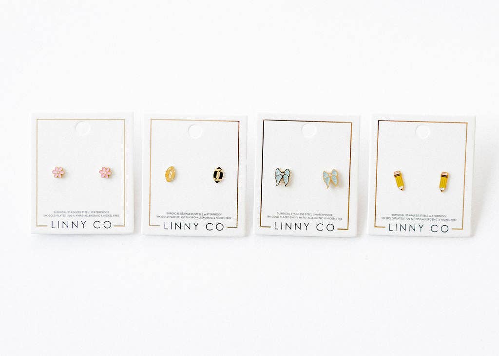 Screwback Stud Earrings - Finley Bow - Magpies Paducah