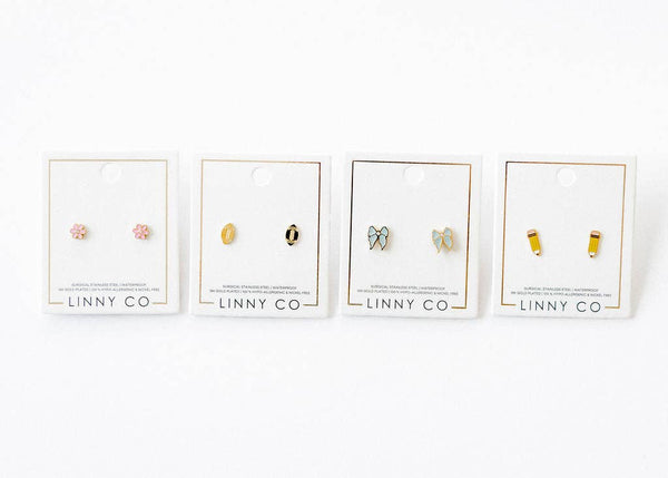 Screwback Stud Earrings - Finley Bow - Magpies Paducah