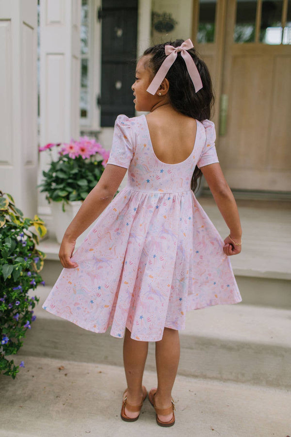 Puff Dress in Dreamy Unicorn - Magpies Paducah