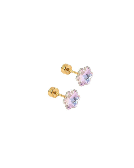 Screwback Stud Earrings Lux - Candy Flower Lilac - Magpies Paducah
