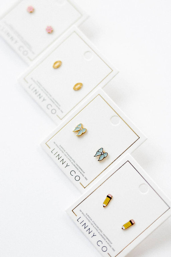 Screwback Stud Earrings - Finley Bow - Magpies Paducah