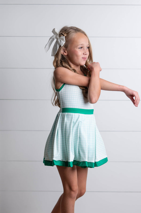 Active Sport Dress, Green Check - Magpies Paducah