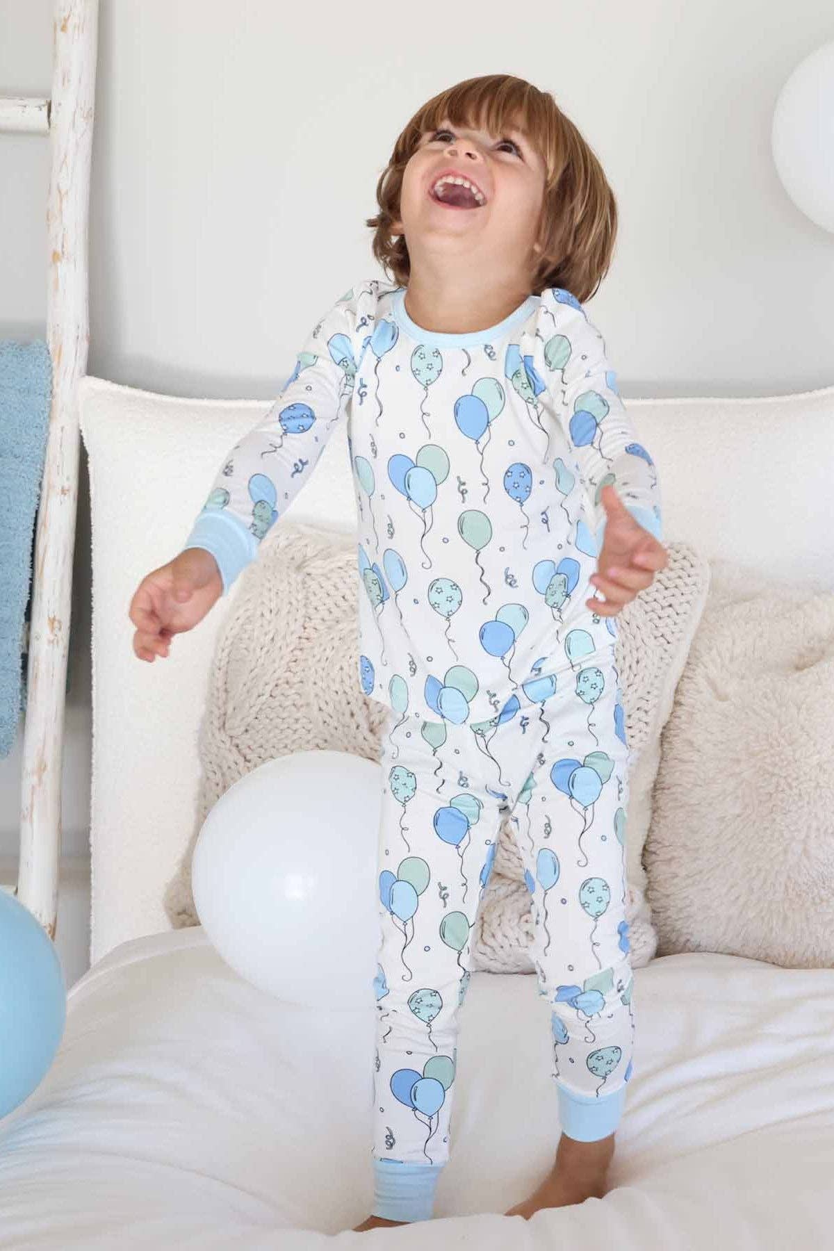 Party Time Two Piece Pajama Set, Blue