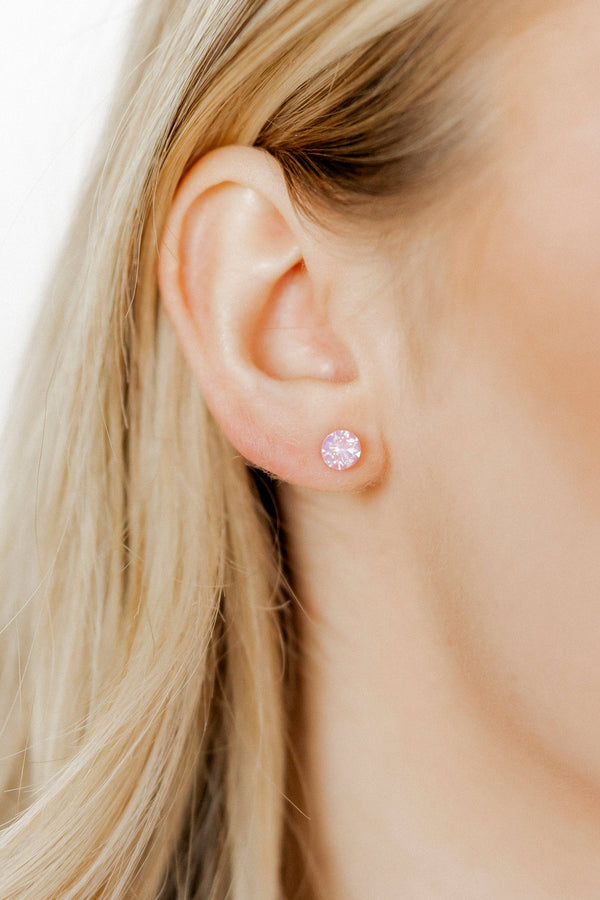 Screwback Stud Earrings Lux - Zuri Pastel Pink - Magpies Paducah