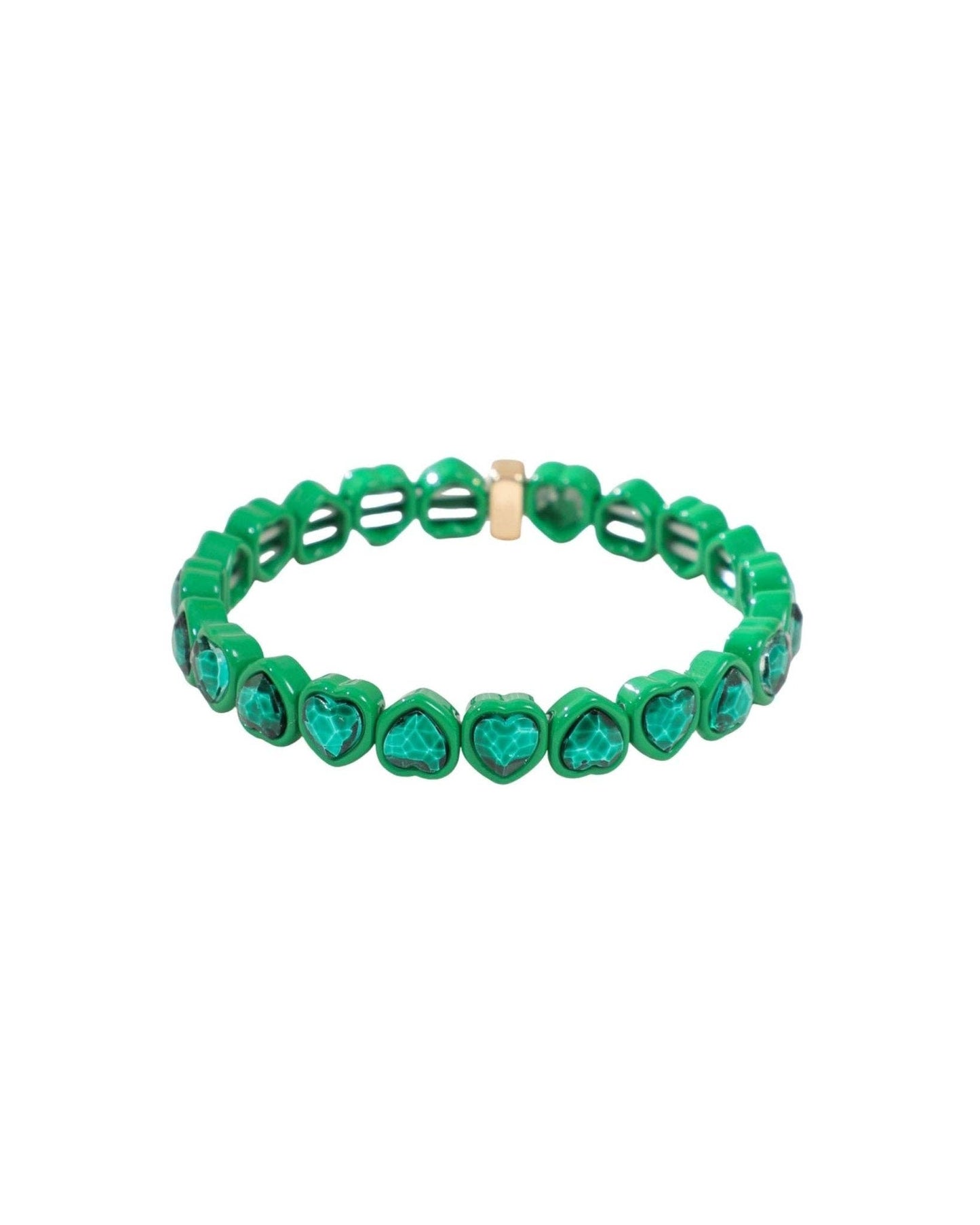 Candy Gem Bracelet, Green Heart