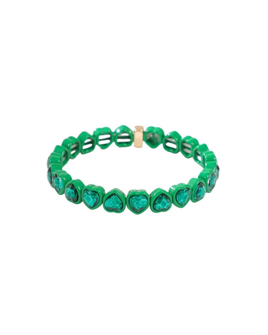 Candy Gem Bracelet, Green Heart