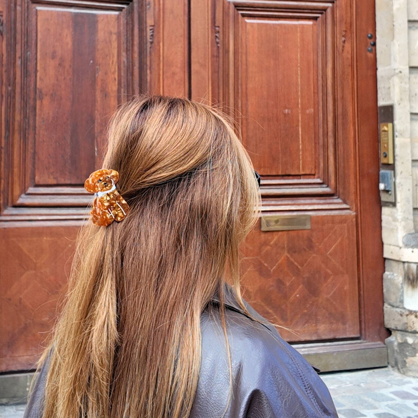 Hand-painted Doodle Puppy Claw Hair Clip