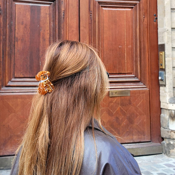 Hand-painted Doodle Puppy Claw Hair Clip