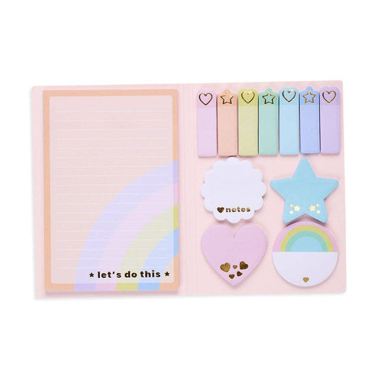 Side Notes Sticky Tab Note Pad - Pastel Rainbows (1 Set) - Magpies Paducah