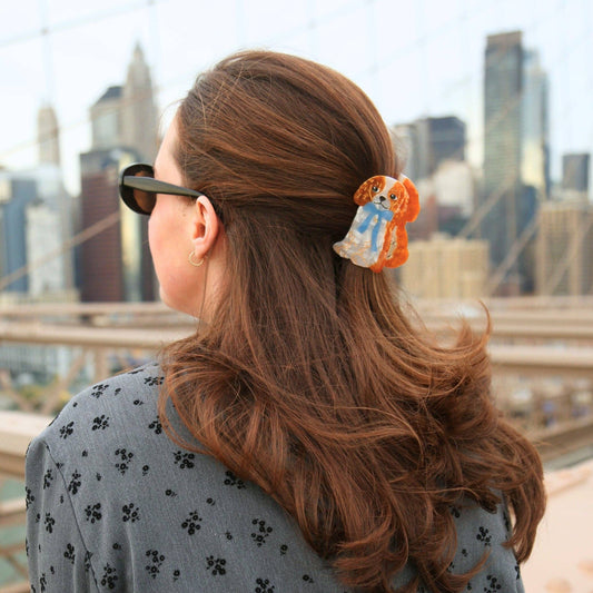 Hand-Painted King Charles Claw Clip