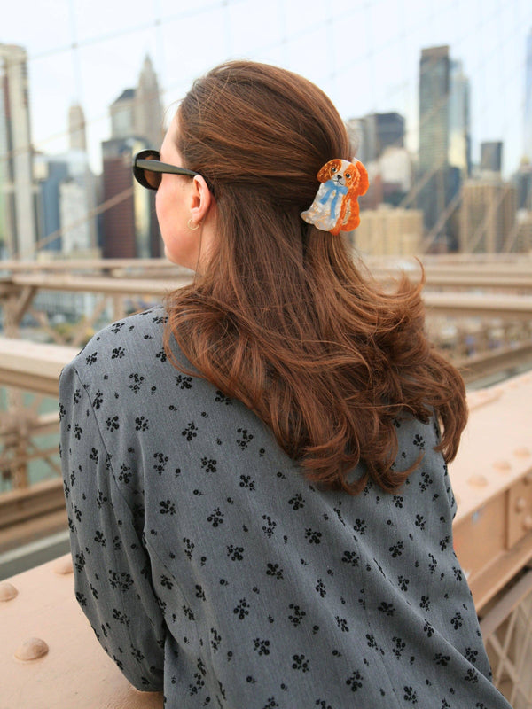 Hand-Painted King Charles Claw Clip | Eco-Friendly