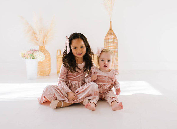 Gwendolyn Ruffle Dress in Crushed Blush