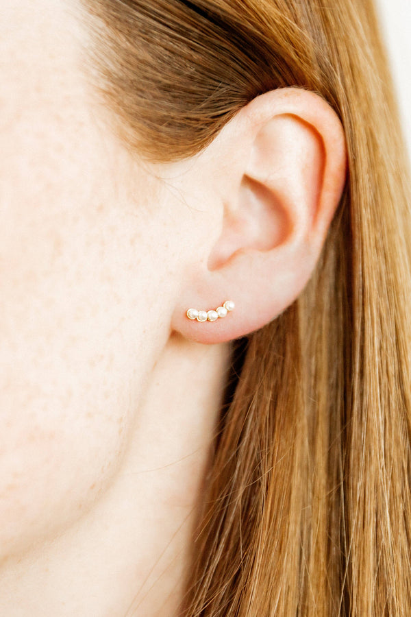 Screwback Stud Earrings, Abigail Pearl