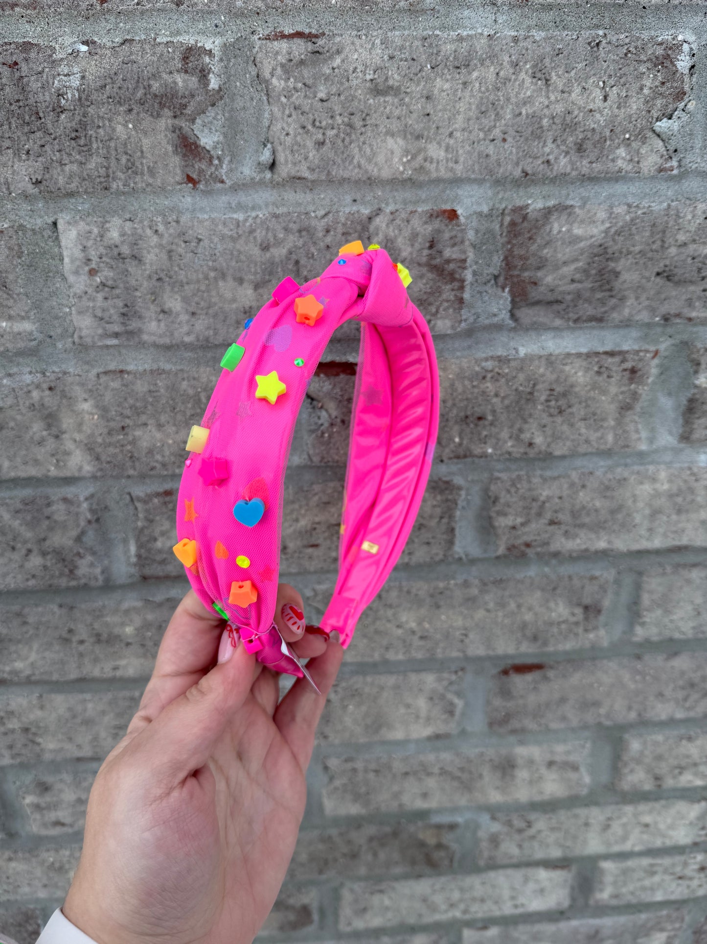 Neon Heart and Stars Charm Knot Headband - Magpies Paducah