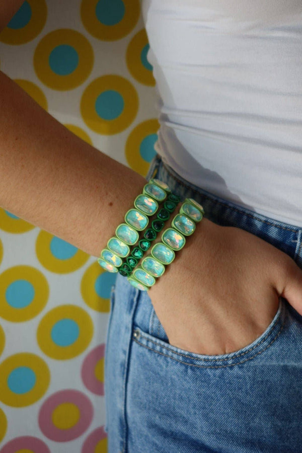 Candy Gem Bracelet, Green Heart