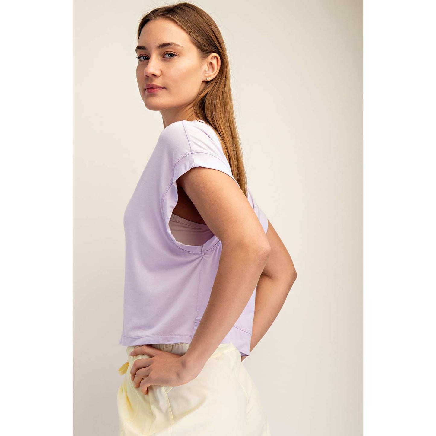Modal Open Back Top, Lemon Chiffon - Magpies Paducah