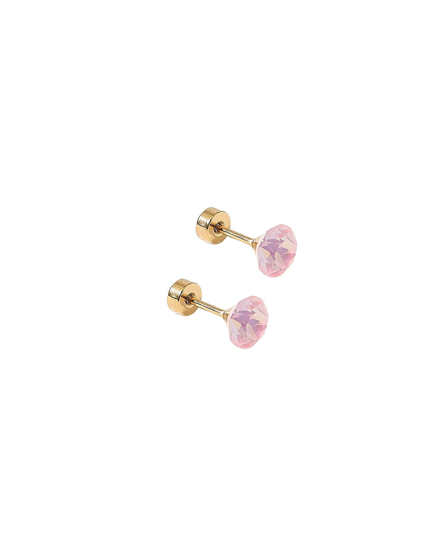 Screwback Stud Earrings Lux - Zuri Pastel Pink - Magpies Paducah