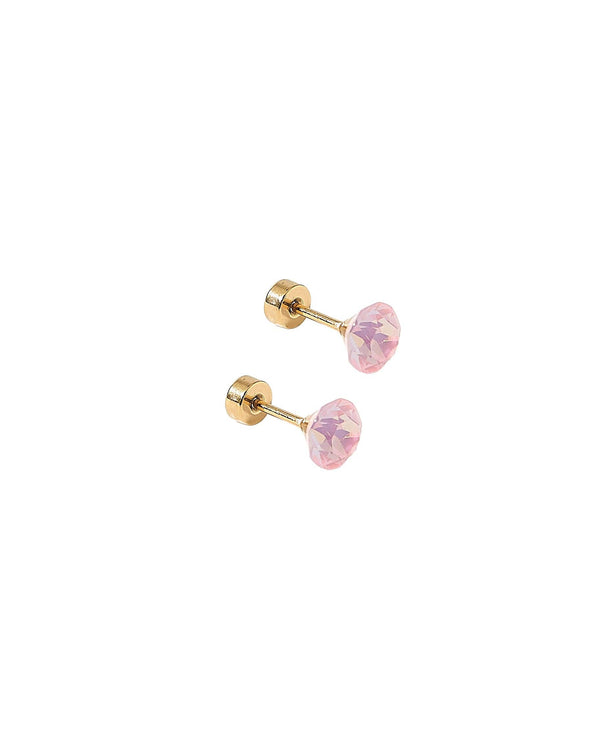 Screwback Stud Earrings Lux - Zuri Pastel Pink - Magpies Paducah
