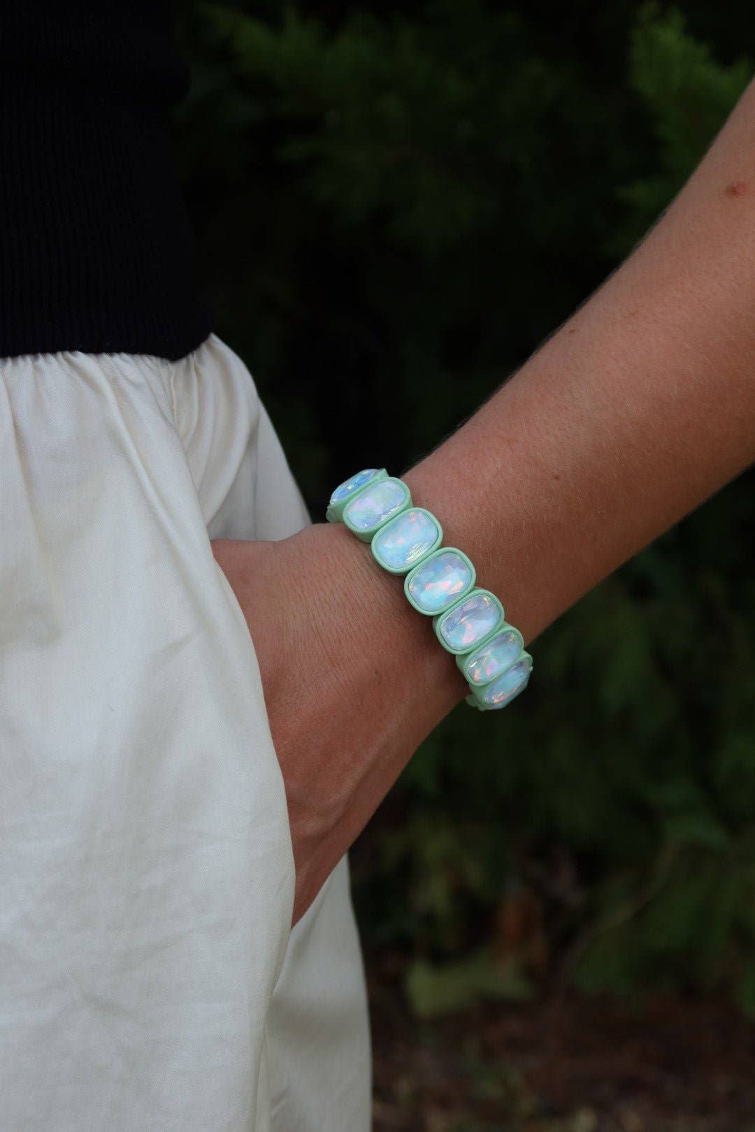 Candy Gem Bracelet, Oval Mint