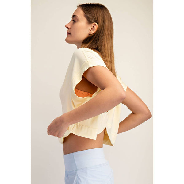 Modal Open Back Top, Lemon Chiffon - Magpies Paducah
