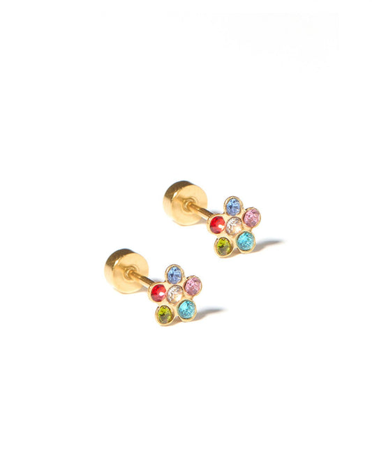 Screwback Stud Earrings - Lyla - Multi