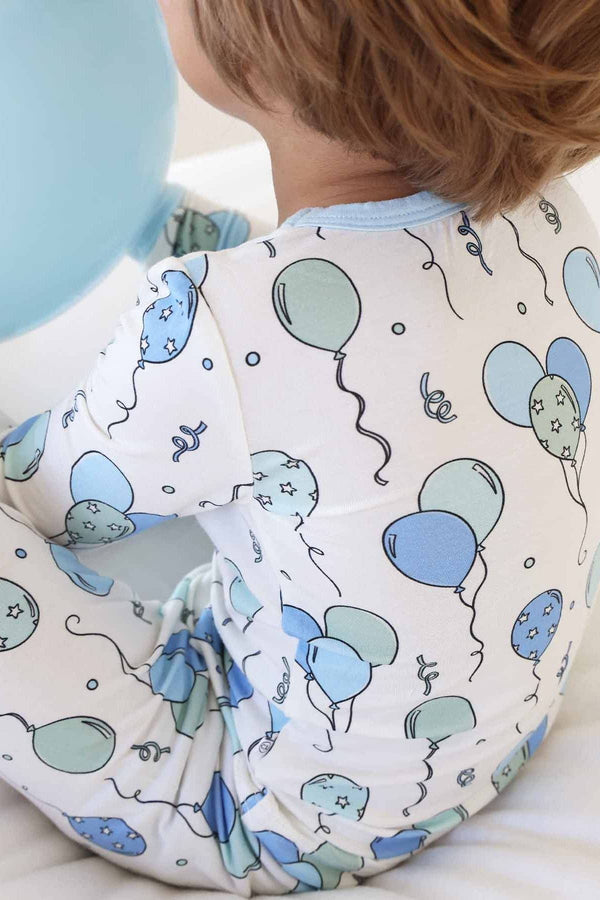 Party Time Two Piece Pajama Set, Blue