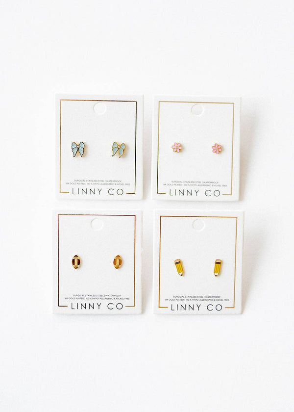 Screwback Stud Earrings - Finley Bow - Magpies Paducah