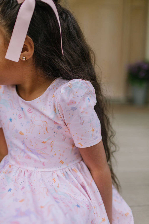 Puff Dress in Dreamy Unicorn - Magpies Paducah