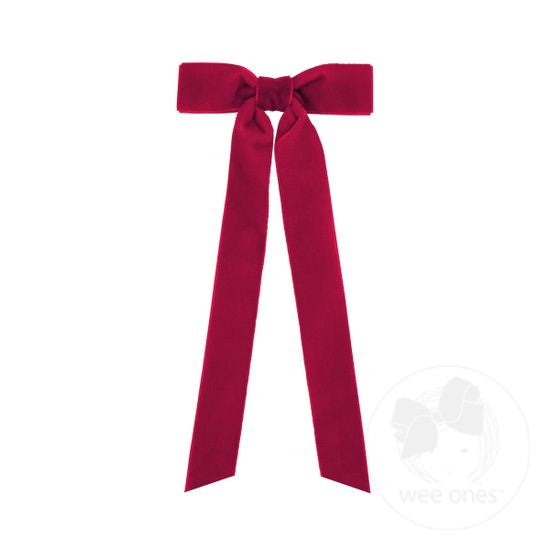 Mini Velvet Bowtie with Plain Wrap and Streamer Tails (Assorted Colors!) - Magpies Paducah