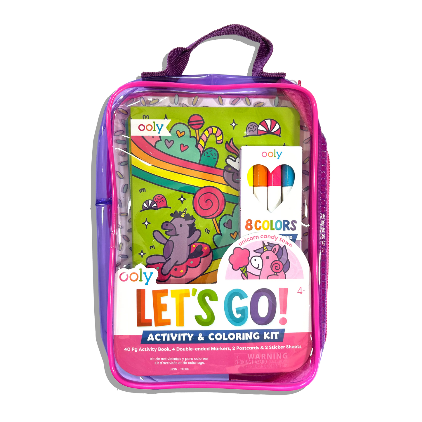 Let's Go!: Activity & Coloring Kit, Unicorn Candy Town - Magpies Paducah