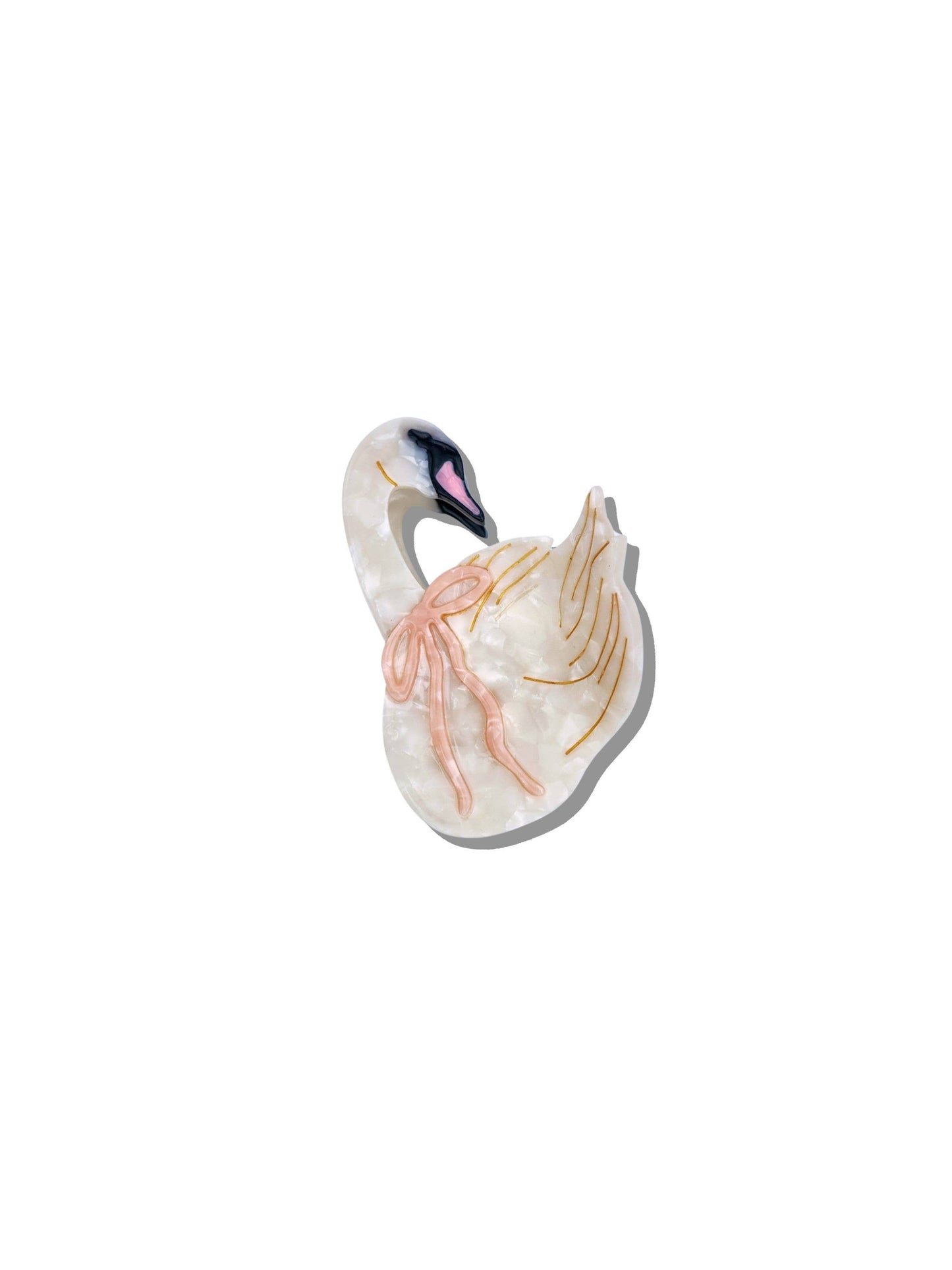 Hand-painted Bow Swan Claw Hair Clip | Eco-Friendly
