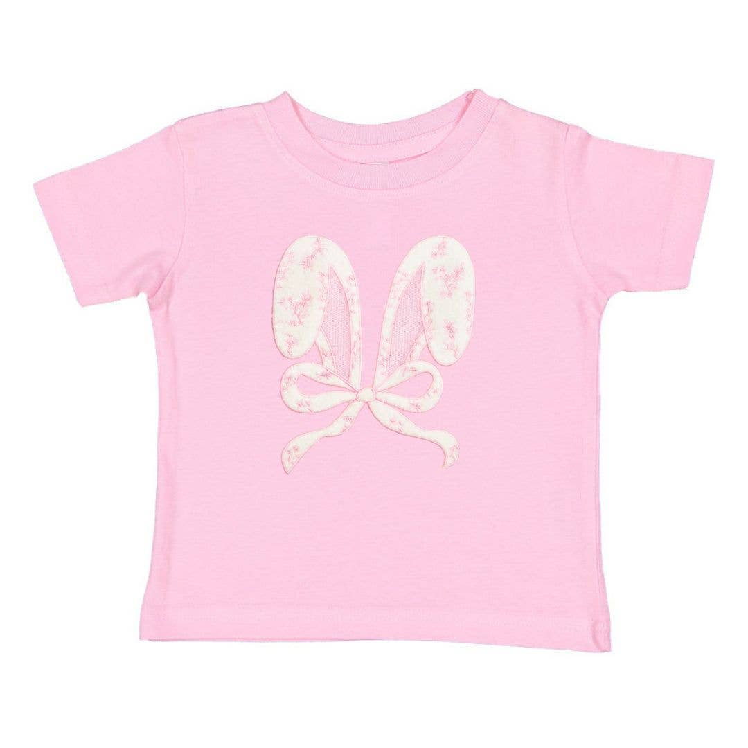Lace Bunny Bow Patch Easter Short Sleeve T-Shirt - Kids - Magpies Paducah